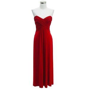 Caché Designer Red Strapless Dress